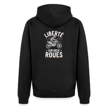 Liberté sur deux roues - Veste à capuche bio Premium Unisexe - noir - Dos - Nico (187cm)