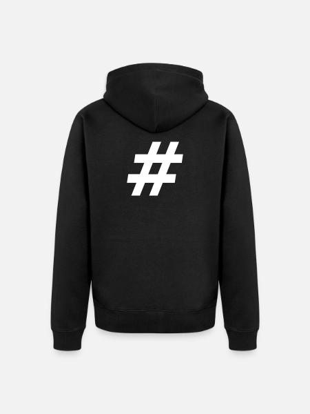 emneknagg - Premium økologisk unisex-hettejakke - svart