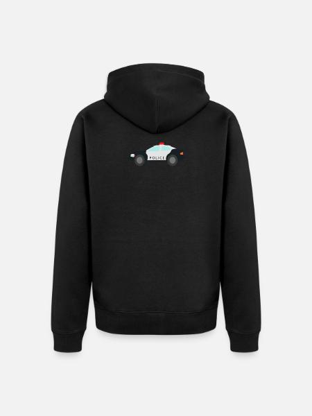 Polizei Auto - Unisex Premium Bio Zip Hoodie - Schwarz
