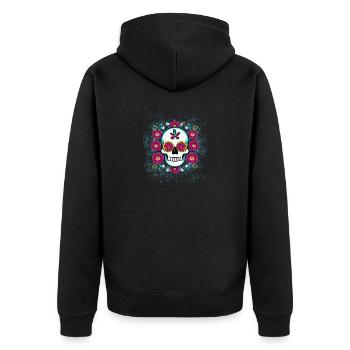 SKull for Shirt - Unisex Premium Bio Zip Hoodie - Schwarz - Hinten - Nico (187cm)