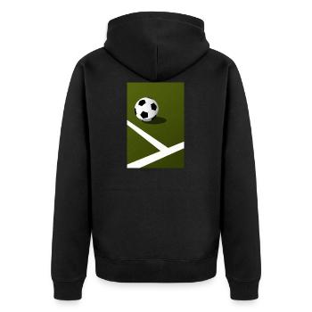 Affiche terrain et ballon de foot - Veste à capuche bio Premium Unisexe - noir - Dos - Nico (187cm)