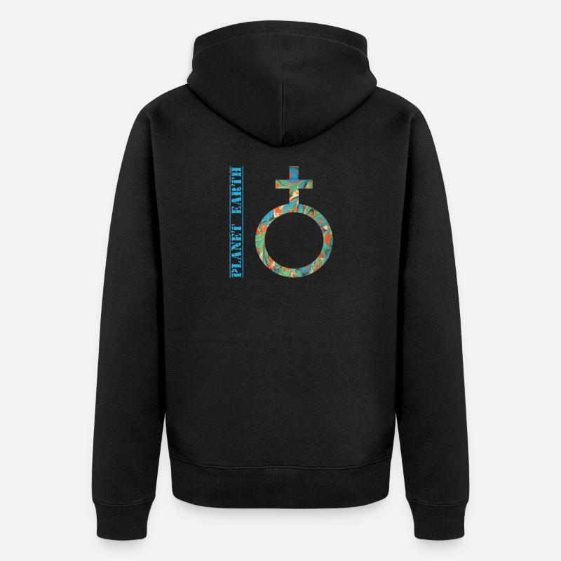 planet erde e 4 - Unisex Premium Bio Zip Hoodie - Schwarz