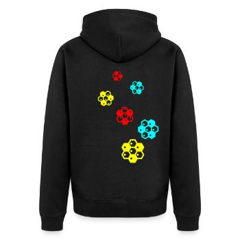Beekeeper symbol - Unisex Premium Organic Zip Hoodie - black - Back - Nico (187cm)