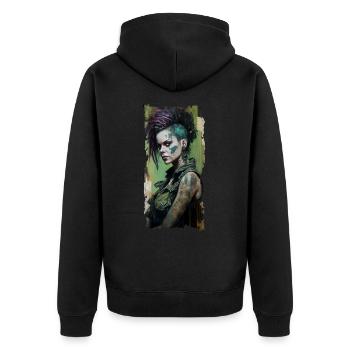Tatouage Punk Rock Fille Punkrock - Veste à capuche bio Premium Unisexe - noir - Dos - Nico (187cm)