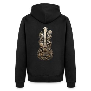 Gitarre Konzert Bands Musik - Unisex Premium Bio Zip Hoodie - Schwarz - Hinten - Nico (187cm)
