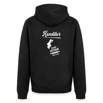 Konditor Frohe Ostern Ostergeschenk Konditorei - Unisex Premium Bio Zip Hoodie - Schwarz - Hinten - Nico (187cm)