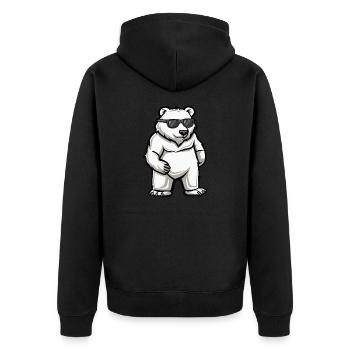 Polar Bear Cool Comic - Unisex Premium Organic Zip Hoodie - black - Back - Nico (187cm)