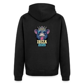 Ibiza 2025 Singe - Veste à capuche bio Premium Unisexe - noir - Dos - Nico (187cm)