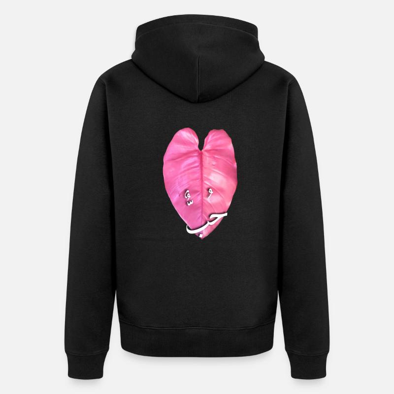 Princesse rose Philodendrons _ نبات الاميرة الوردية - Veste à capuche bio Premium Unisexe - noir