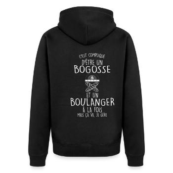 Boulanger et bogosse Pour Ton Boulanger Préféré - Veste à capuche bio Premium Unisexe - noir - Dos - Nico (187cm)