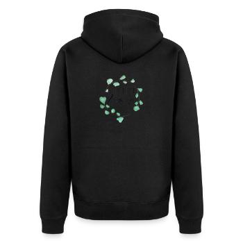 Willkommen zu Hause - Unisex Premium Bio Zip Hoodie - Schwarz - Hinten - Nico (187cm)