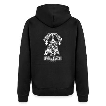 WIREHAIRTASTIC German Wirehaired Dogs Wilsigns - Unisex Premium Organic Zip Hoodie - black - Back - Nico (187cm)