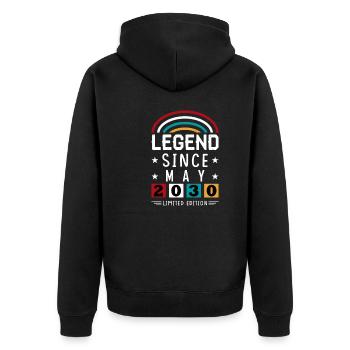 2030 Legend Since Birthday Gift May - Unisex Premium Organic Zip Hoodie - black - Back - Nico (187cm)