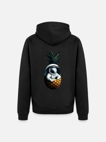 Astronaut in pineapple - Unisex Premium Organic Zip Hoodie - black