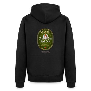 Après Ski Party Crew - Unisex Premium Organic Zip Hoodie - black - Back - Nico (187cm)