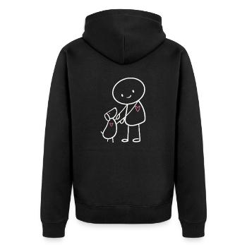 Chiens Figurines en bâton Propriétaires de chiens Chiens Gassi - Veste à capuche bio Premium Unisexe - noir - Dos - Nico (187cm)