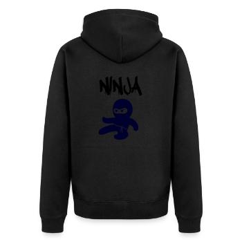 Ninja - Unisex Premium Organic Zip Hoodie - black - Back - Nico (187cm)