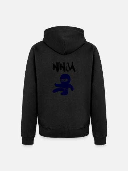 Ninja - Unisex Premium Organic Zip Hoodie - black