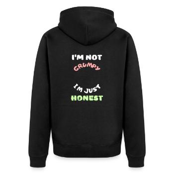 Drôle grincheux lunatique colère honnête vecteur - Veste à capuche bio Premium Unisexe - noir - Dos - Nico (187cm)