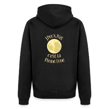 J'peux pas c est la Pleine Lune cadeau à offrir - Veste à capuche bio Premium Unisexe - noir - Dos - Nico (187cm)