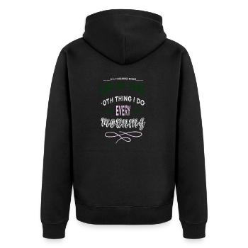 dayfathers day - Unisex Premium Bio Zip Hoodie - Schwarz - Hinten - Nico (187cm)