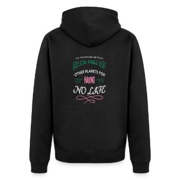 Christmas Celestial Birthday Gift Astrophysics - Unisex Premium Organic Zip Hoodie - black - Back - Nico (187cm)