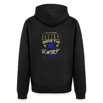 Golf Club Quote GolfDuvet Golfgirl Golfcoach - Unisex Premium Organic Zip Hoodie - black - Back - Nico (187cm)