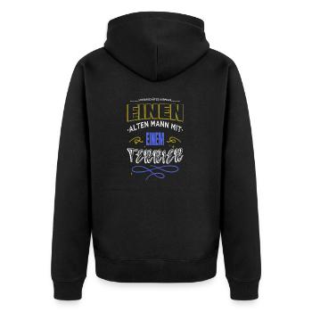 hund lieben hundefreund geschenkidee terrier - Unisex Premium Bio Zip Hoodie - Schwarz - Hinten - Nico (187cm)