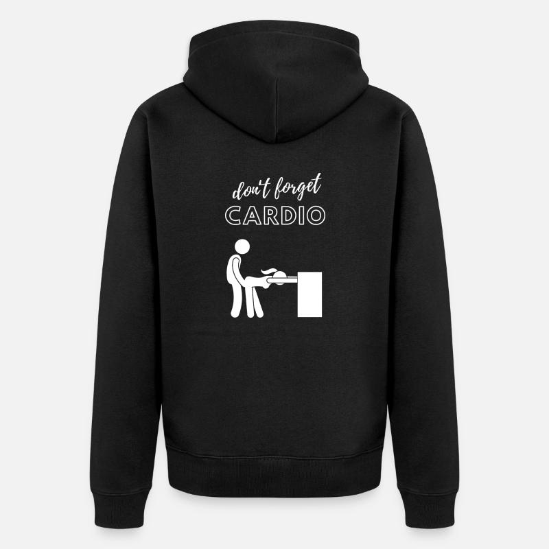 Dont forget Cardio - Unisex Premium Bio Zip Hoodie - Schwarz