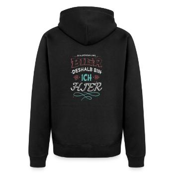 30 geburtstag 50 geburtstag betrunken brauen - Unisex Premium Bio Zip Hoodie - Schwarz - Hinten - Nico (187cm)