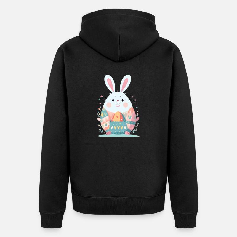 Lapin de Pâques - Veste à capuche bio Premium Unisexe - noir