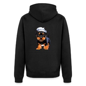 Rottweiler Restaurateur Dogs Cooking Dog Puppy - Unisex Premium Organic Zip Hoodie - black - Back - Nico (187cm)