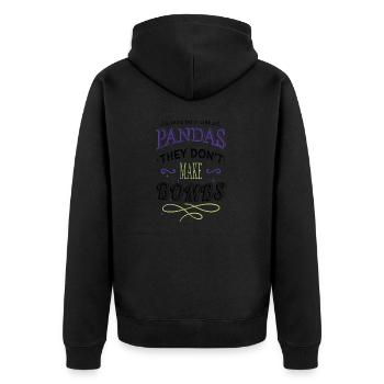 funny sayings statement humor flower power child - Unisex Premium Bio Zip Hoodie - Schwarz - Hinten - Nico (187cm)