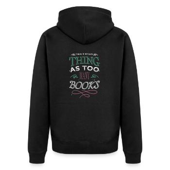 book lover feminine book children book fan - Unisex Premium Bio Zip Hoodie - Schwarz - Hinten - Nico (187cm)