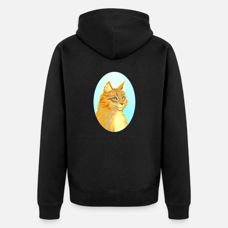 Rootspring Root Spring Cat Maine Coone Warriors - Veste à capuche bio Premium Unisexe - noir