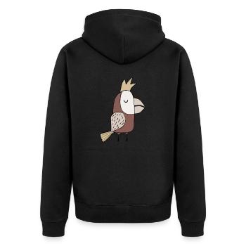 Papagei - Unisex Premium Bio Zip Hoodie - Schwarz - Hinten - Nico (187cm)
