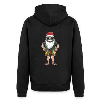 Santa Claus Holiday Santa - Unisex Premium Organic Zip Hoodie - black - Back - Nico (187cm)