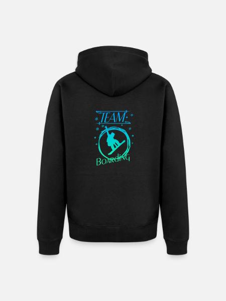 boarden boarding - Unisex Premium Bio Zip Hoodie - Schwarz