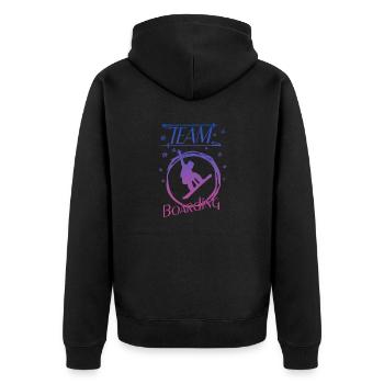 Boarding Snowboarding Boarder - Unisex Premium Bio Zip Hoodie - Schwarz - Hinten - Nico (187cm)