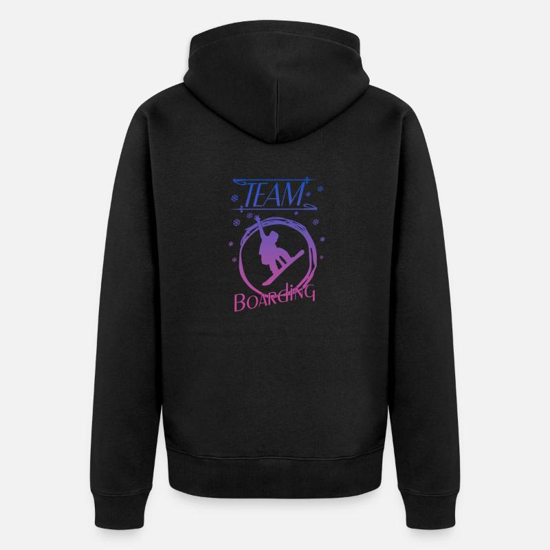 Boarding Snowboarding Boarder - Unisex Premium Bio Zip Hoodie - Schwarz