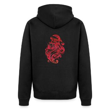 Weihnachten Weihnachtsmann Weihnachtsmann ungezogene Feiertage Winter - Unisex Premium Bio Zip Hoodie - Schwarz - Hinten - Nico (187cm)