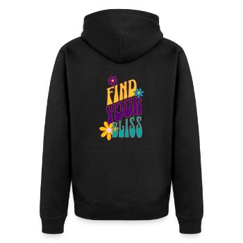 self love affirmation - Unisex Premium Organic Zip Hoodie - black - Back - Nico (187cm)