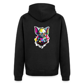 Bat / Vampire / Dracula / Animal / Halloween - Unisex Premium Organic Zip Hoodie - black - Back - Nico (187cm)