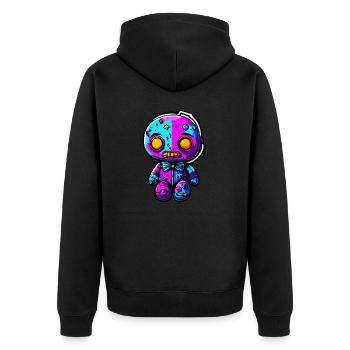 Poupée d’horreur / Halloween / Effrayant / Sombre - Veste à capuche bio Premium Unisexe - noir - Dos - Nico (187cm)