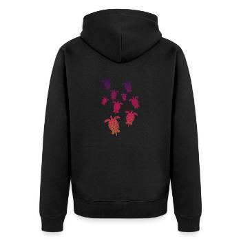 Schildkröten Turtle - Unisex Premium Bio Zip Hoodie - Schwarz - Hinten - Nico (187cm)