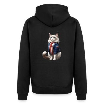 ragdoll chat aux couleurs américaines, le 4 juillet - Veste à capuche bio Premium Unisexe - noir - Dos - Nico (187cm)