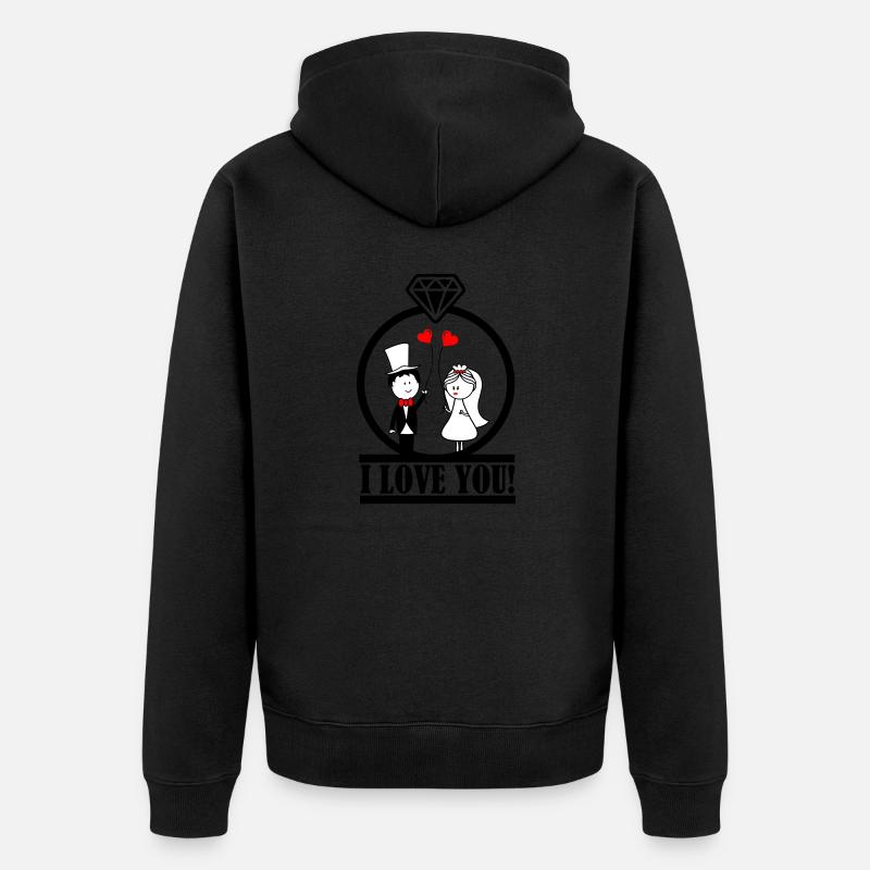 je t'aime 1 - Veste à capuche bio Premium Unisexe - noir