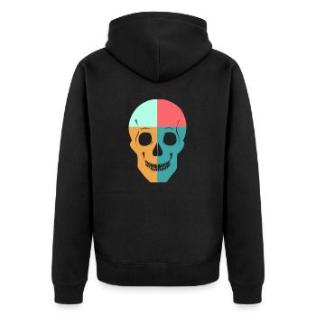 Crâne Quadricolore - Veste à capuche bio Premium Unisexe - noir - Dos - Nico (187cm)