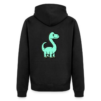 Bande dessinée Dinosaure Brontosaure - Veste à capuche bio Premium Unisexe - noir - Dos - Nico (187cm)