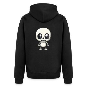 Zombie Halloween Skelett Comic - Unisex Premium Bio Zip Hoodie - Schwarz - Hinten - Nico (187cm)